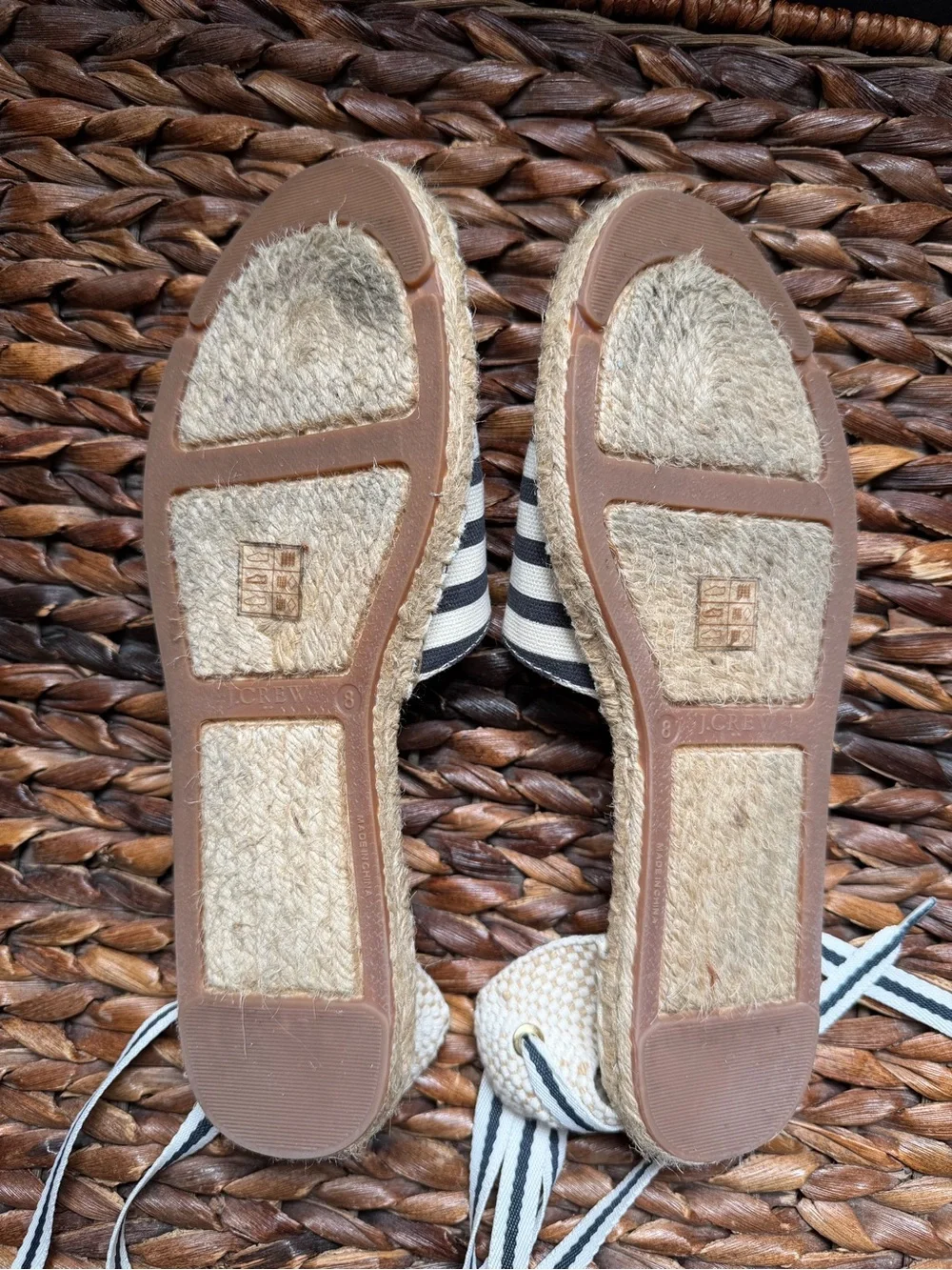 J Crew lace up espadrilles, size 8